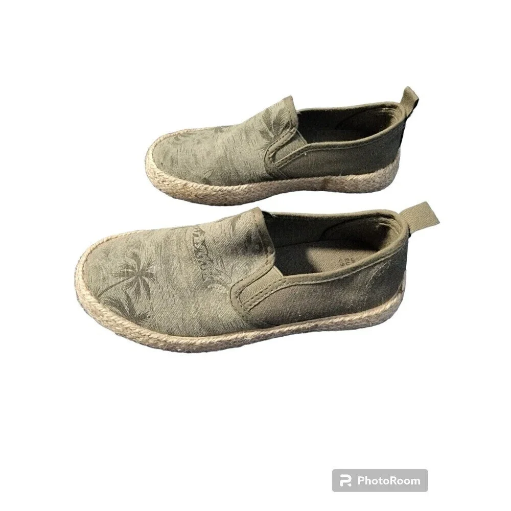 Boys Slip On  Espadrille Sneaker Shoes Green Size 13 Little Kids